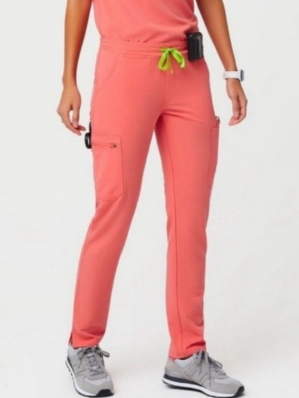 Figs Hot Coral Yola Skinny Scrub Pants Sz S - Picture 3 of 8
